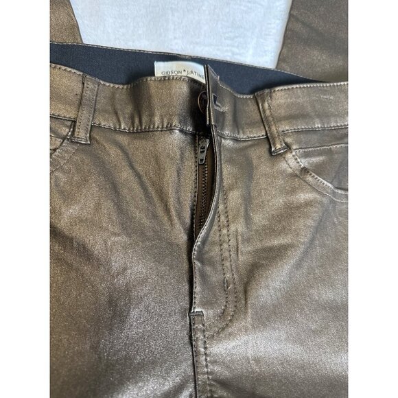 Gibson Latimer Womens Metallic Bronze Skinny Jeans Size 10 - Picture 8 of 10